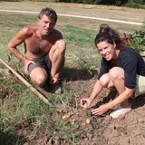 Création du potager, le tout début en 2016.